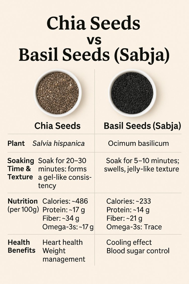 Chia Seeds vs Basil Seeds (Sabja): What’s the Difference and Which One Should You Choose?
